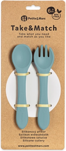 Petite&Mars couverts en silicone Take&Match frosted sky 6m+