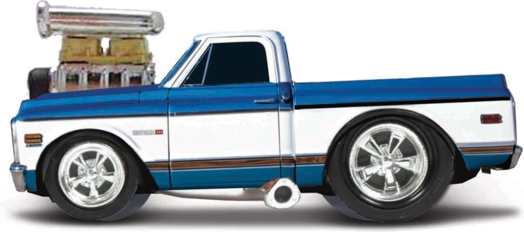 Maisto Muscle Machines Chevrolet C10 Pickup 1972 bleu et blanc 1:64