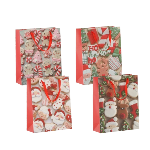 Sac cadeau de Noël XMAS 26 × 32 × 10 cm, pelliculage mat