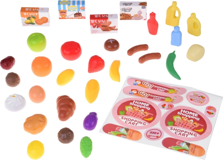 Ensemble coloré d’aliments pour un jeu réaliste