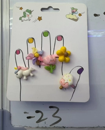 Bagues à Motifs Floraux et Licorne