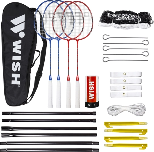 Set de badminton WISH ALUMTEC 5566 rouge‑bleu