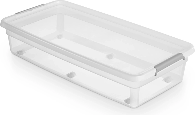 Boîte de rangement Basestore avec couvercle, clips et roulettes 35 l