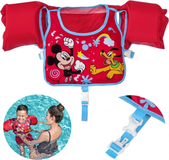 Gilet de natation pour enfants avec brassards Bestway Mickey Mouse et Pluto 3–6 ans