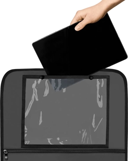 Poche transparente pour tablette, idéale pour divertir pendant le trajet