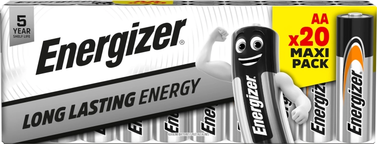 Piles alcalines Energizer AA, lot de 20