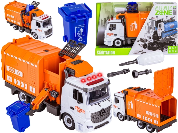 Camion poubelle démontable avec sons et lumières (61 pièces)