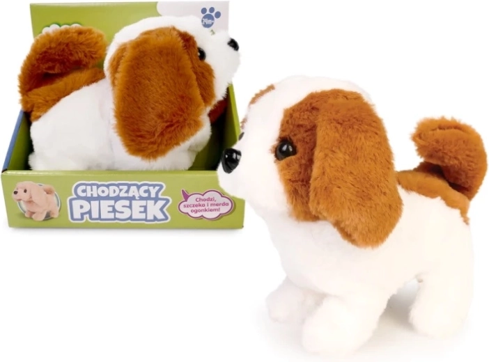 Chien en peluche marcheur 15 cm