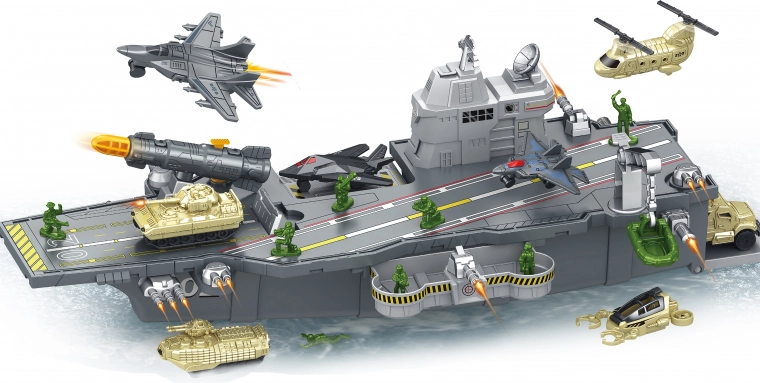 Porte-avions avec ensemble de véhicules et soldats 47 cm