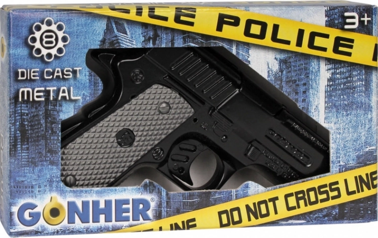 Pistolet de police en métal à amorces, 8 coups