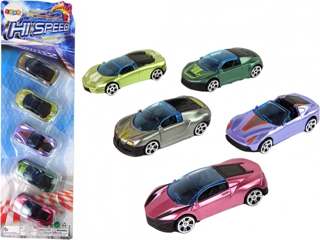 Ensemble de petites voitures colorées 5 pièces
