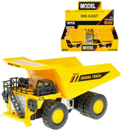 Modèle métallique de camion-benne à rétrofriction avec lumière et son 16 cm (1:50) - 1 pièce