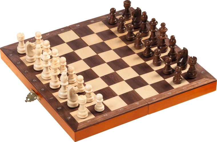 Échecs magnétiques dans un étui pliable en bois - 1 pièce