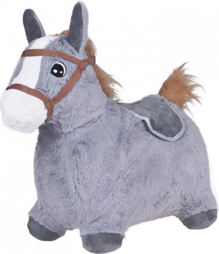 Cheval sauteur en peluche gris – Gris