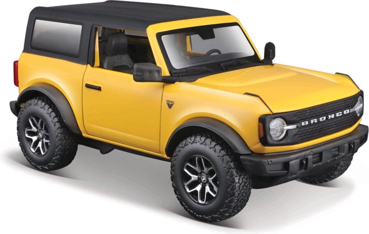 Maisto Ford Bronco Badlands 2021 jaune – modèle de voiture en métal 1:24
