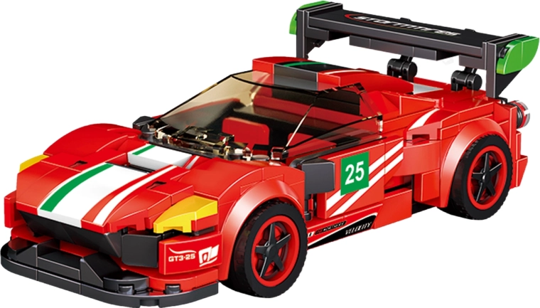 Kit de construction voiture rouge 16,5 cm - 1 pièce