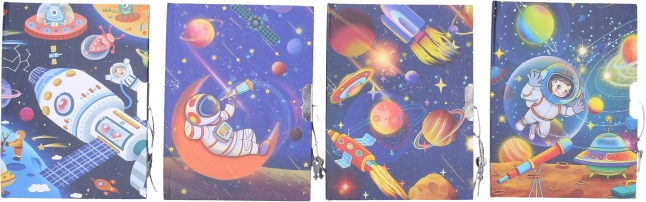 Album souvenir avec serrure 11×15 cm – espace, non ligné