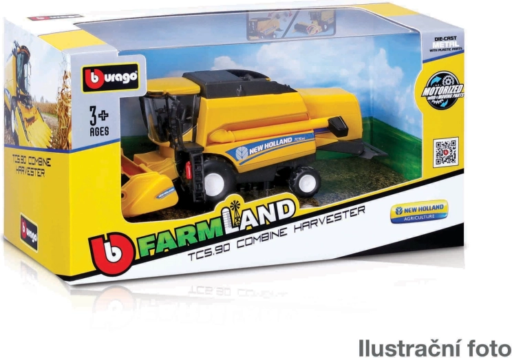 Bburago Farmland moissonneuse-batteuse New Holland TC5.90 18 cm – modèle en métal avec accessoires