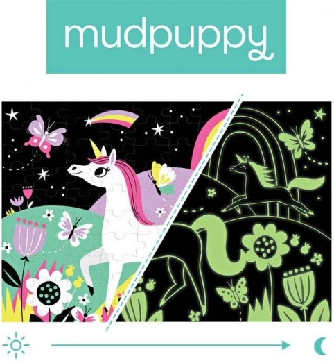 Puzzle Mudpuppy Licorne phosphorescente 100 pièces