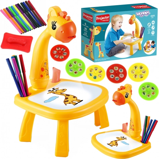Table de dessin à projecteur Girafe avec feutres WOOPIE