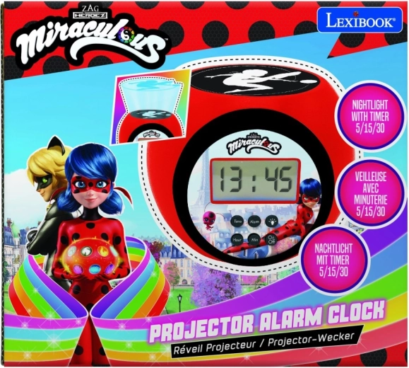 Réveil avec projecteur Miraculous : Ladybug et Chat Noir