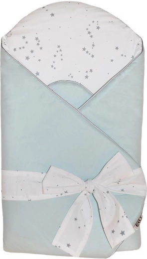 Couverture d’emmaillotage en coton imprimé avec insert en fibre de coco Menthe