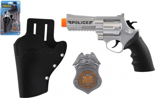 Set de police pour enfants : révolver avec étui et badge