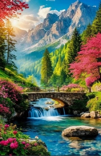 Norimpex peinture diamant paysage de montagnes 30 × 40 cm - 1 pièce