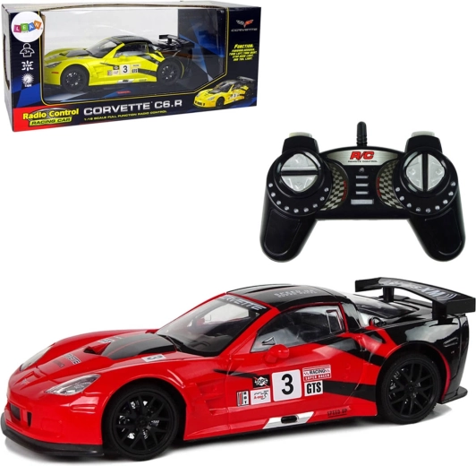 Voiture RC Corvette C6.R télécommandée 2,4 GHz 1:18 avec lumières - 1 pièce