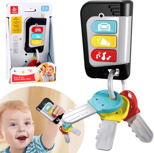 Clés de voiture interactives pour enfants avec télécommande, sons et mélodies