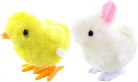 Petit animal sauteur à remonter en peluche