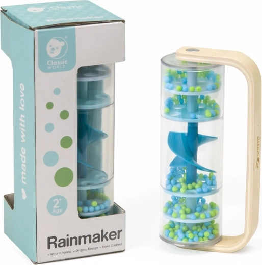 Bâton de pluie classique avec billes – bleu