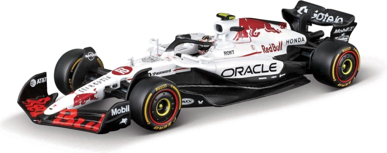 Modèle Bburago Formule 1 Oracle Red Bull Racing RB21 (2025) Yuki Tsunoda #22 avec casque 1:18