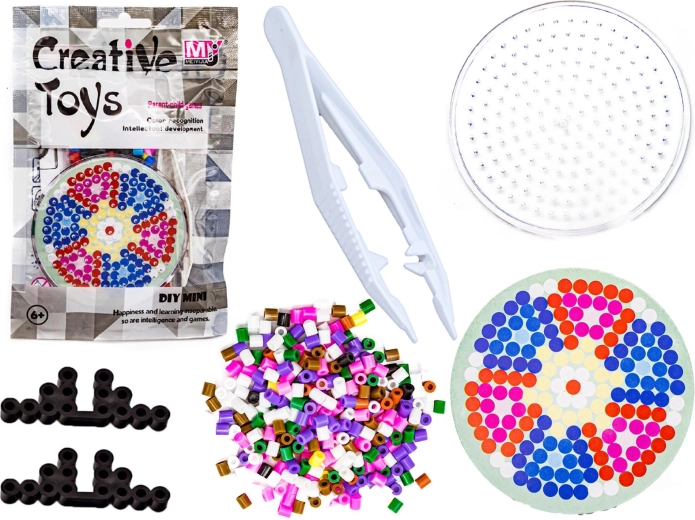 Perles à repasser avec gabarit – fleur colorée