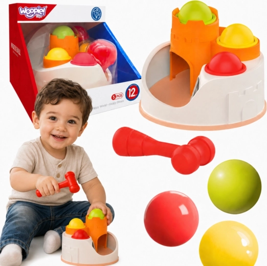 Woopie – jeu éducatif à marteler château avec balles et marteau 12m+
