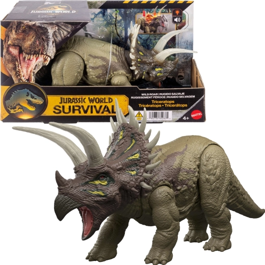 Mattel Jurassic World – triceratops de survie avec éclairage et sons