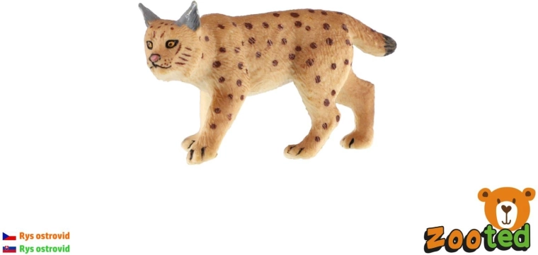 Figurine de lynx boréal en plastique, 8 cm