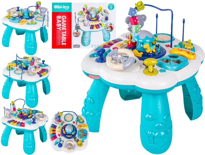 Table éducative musicale interactive pour enfants avec petit piano – bleue