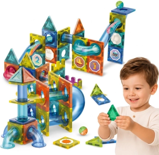 WOOPIE jeu de construction magnétique 3D avec circuit à billes, 42 pièces