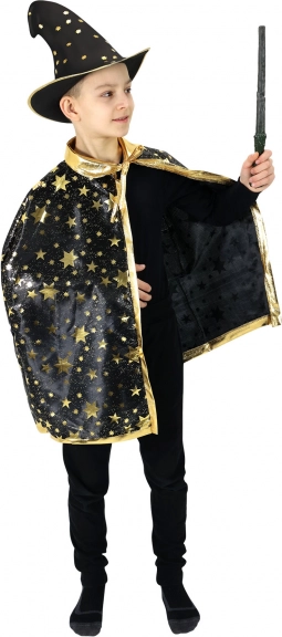 Déguisement enfant cape de magicien noire
