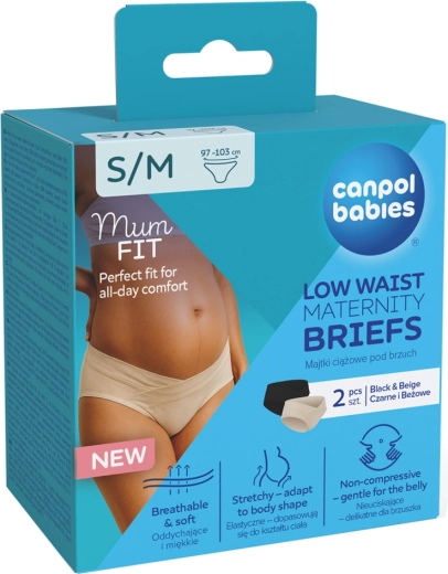 Canpol babies culottes de grossesse à taille basse MumFIT s/m 2 pièces