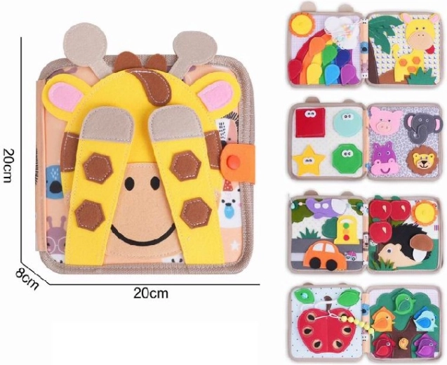Livre sensoriel en tissu pour bébé – girafe