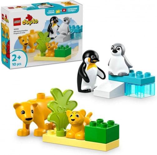 LEGO DUPLO Familles d’animaux sauvages : manchots et lions
