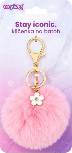 Porte-clés Oxybag Fashion avec pompon rose