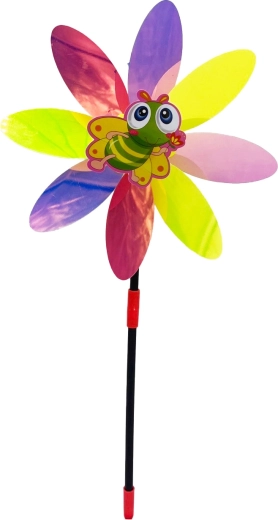 Moulin à vent fleur avec abeille 48 cm