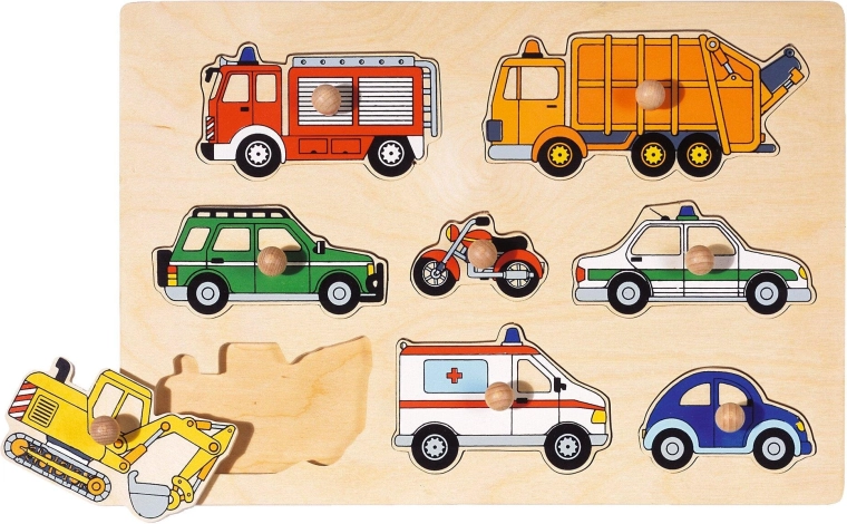 Puzzle d’encastrement en bois – moyens de transport
