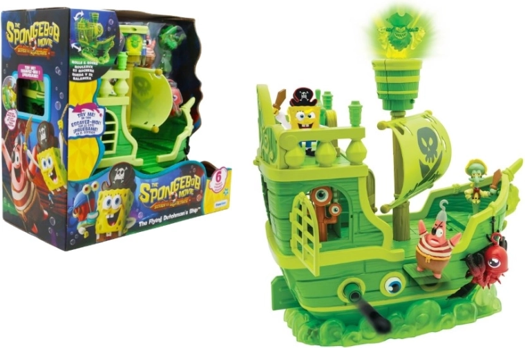 SpongeBob – bateau pirate du Hollandais volant avec 6 figurines