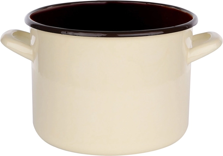 Faitout émaillé Silesia 5,8 l, 22 cm, crème avec intérieur foncé