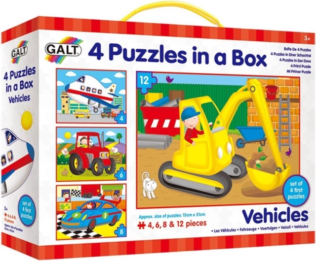 Puzzle Galt moyens de transport 4-en-1 (4, 6, 8, 12 pièces)