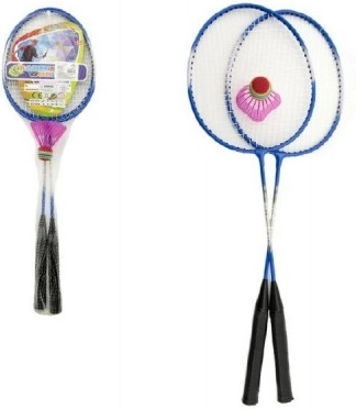 ensemble de badminton avec raquettes métalliques dans un sac en filet – 3 couleurs